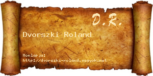 Dvorszki Roland névjegykártya