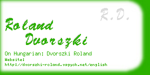 roland dvorszki business card